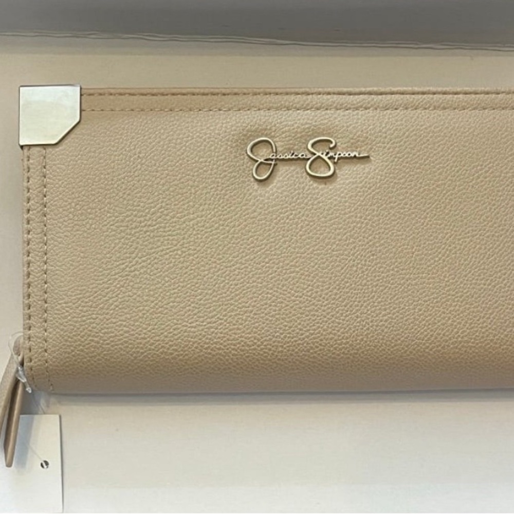 Jessica Simpson Beige Wallet with Silver Accents